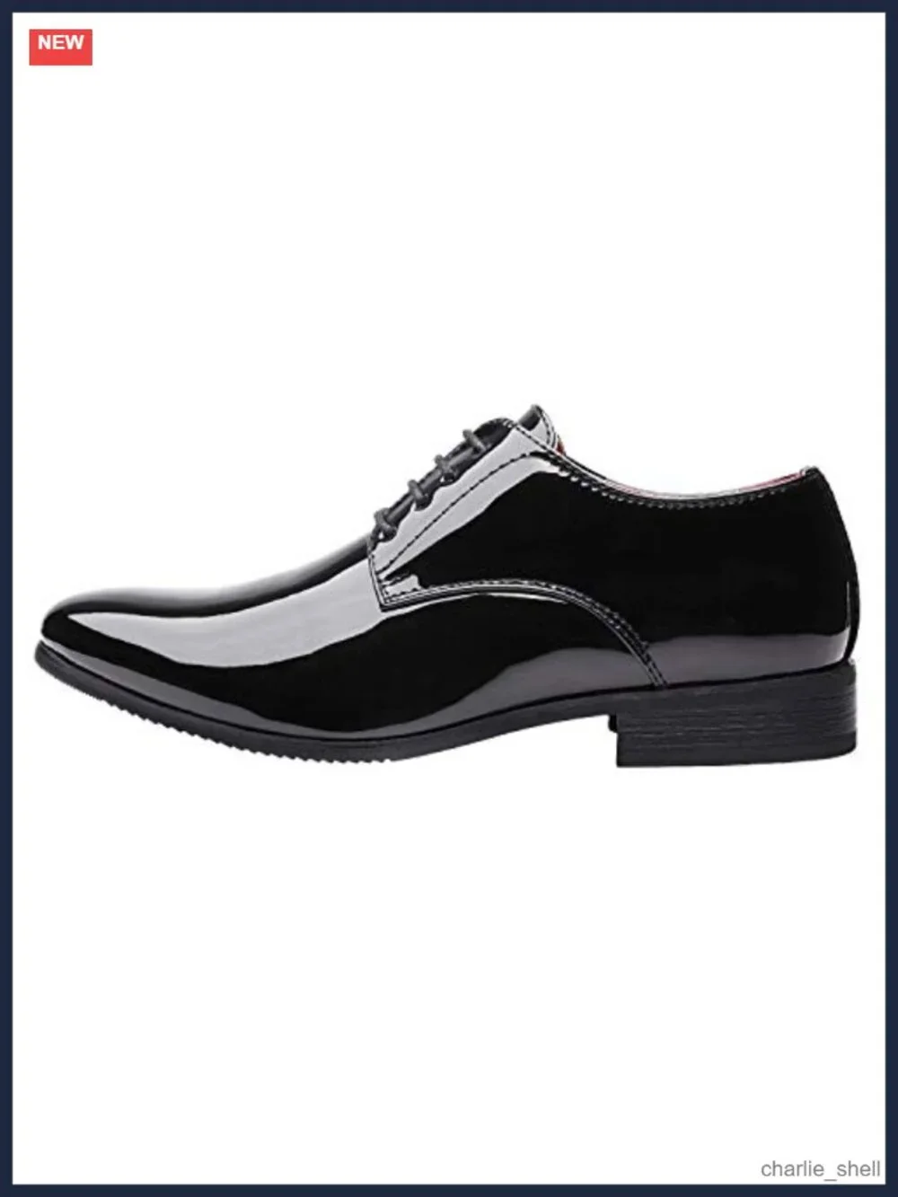 Faux Patent Leather Tuxedo Dress Oxford Lace Up Formal Shoes